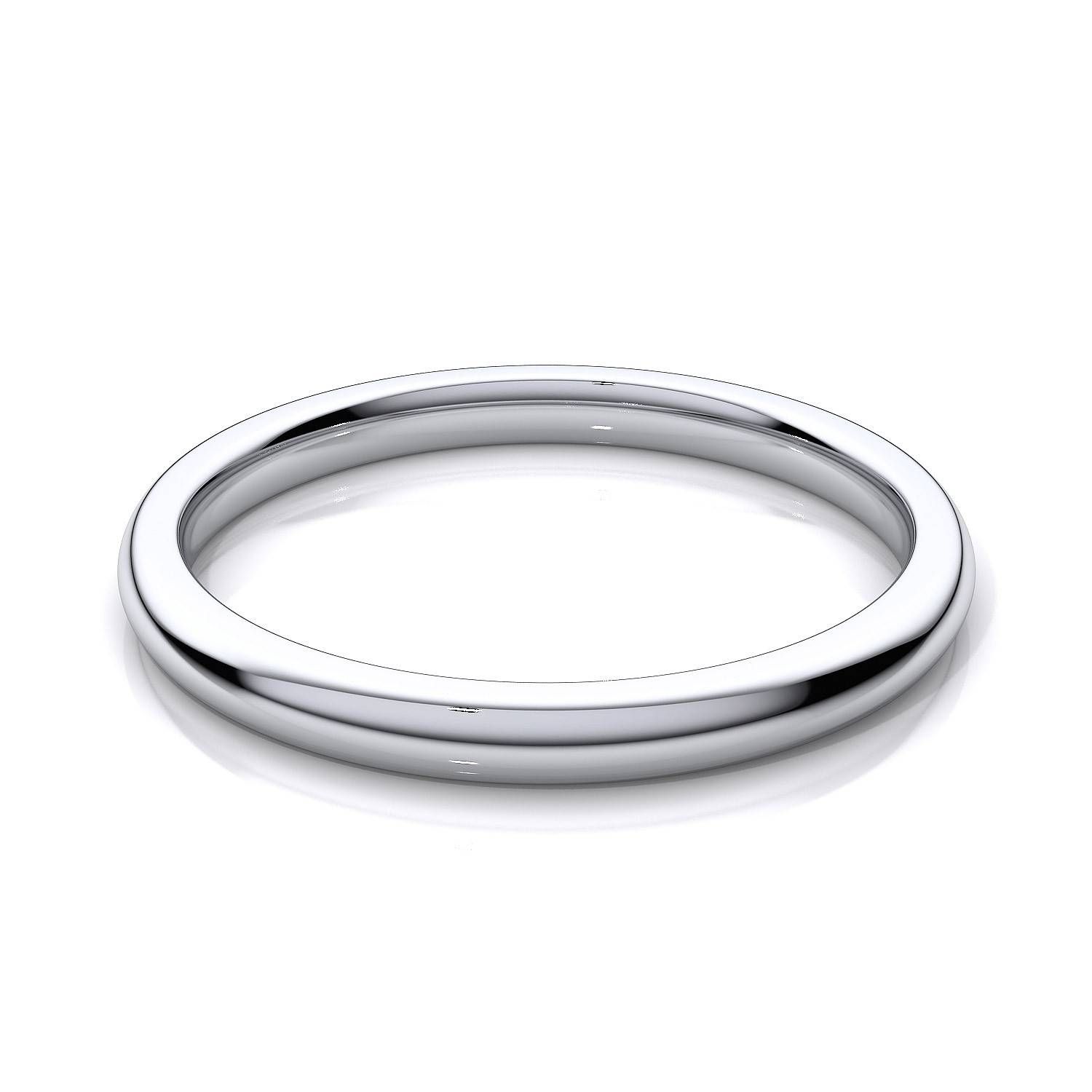 2mm Women's Comfort Fit Plain Wedding Band In 14k White Gold Regarding Womens White Gold Wedding Bands (View 4 of 15)