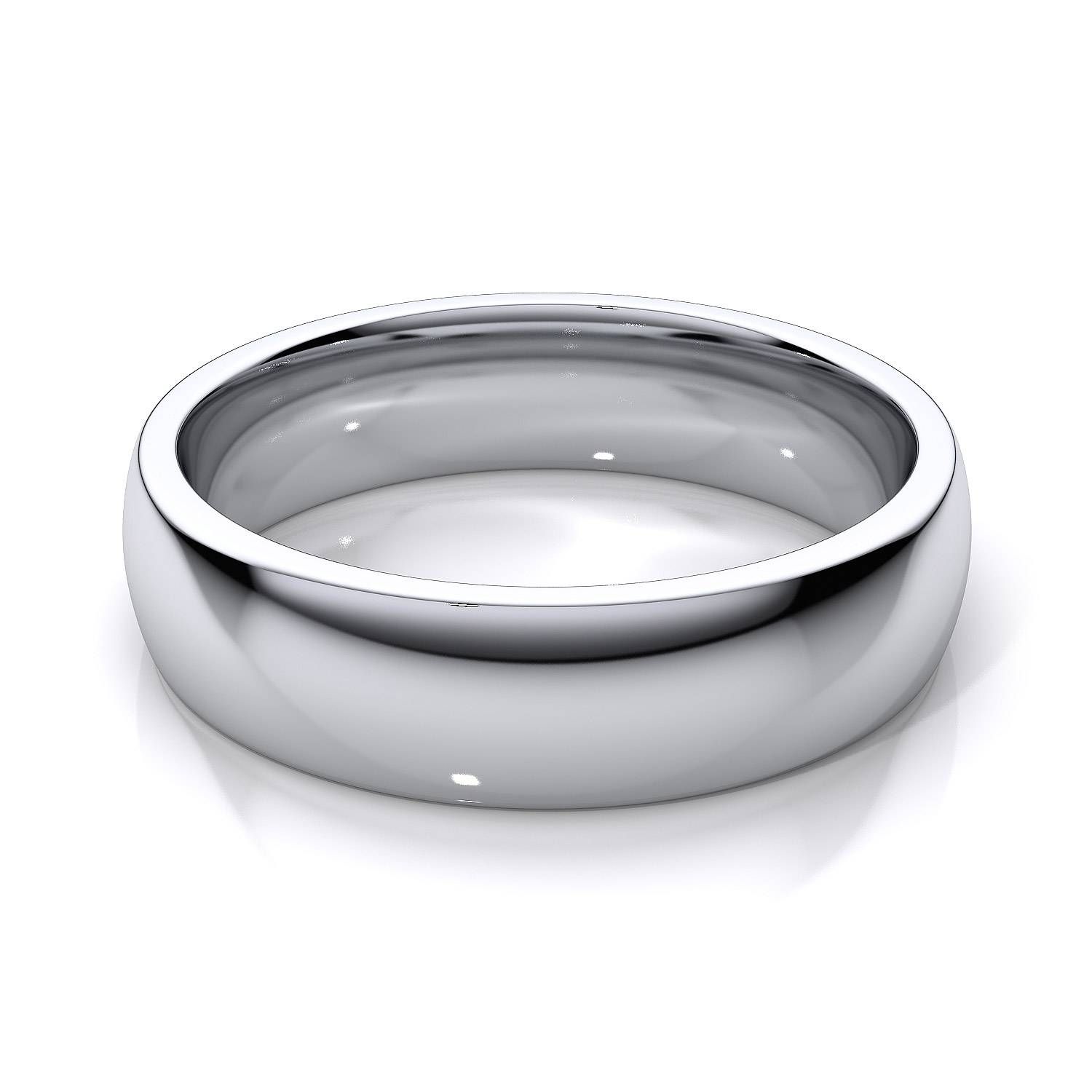 5mm Comfort Fit Mens Plain Wedding Band In 18k White Gold Throughout Most Popular 18k Gold Wedding Bands (View 13 of 15)