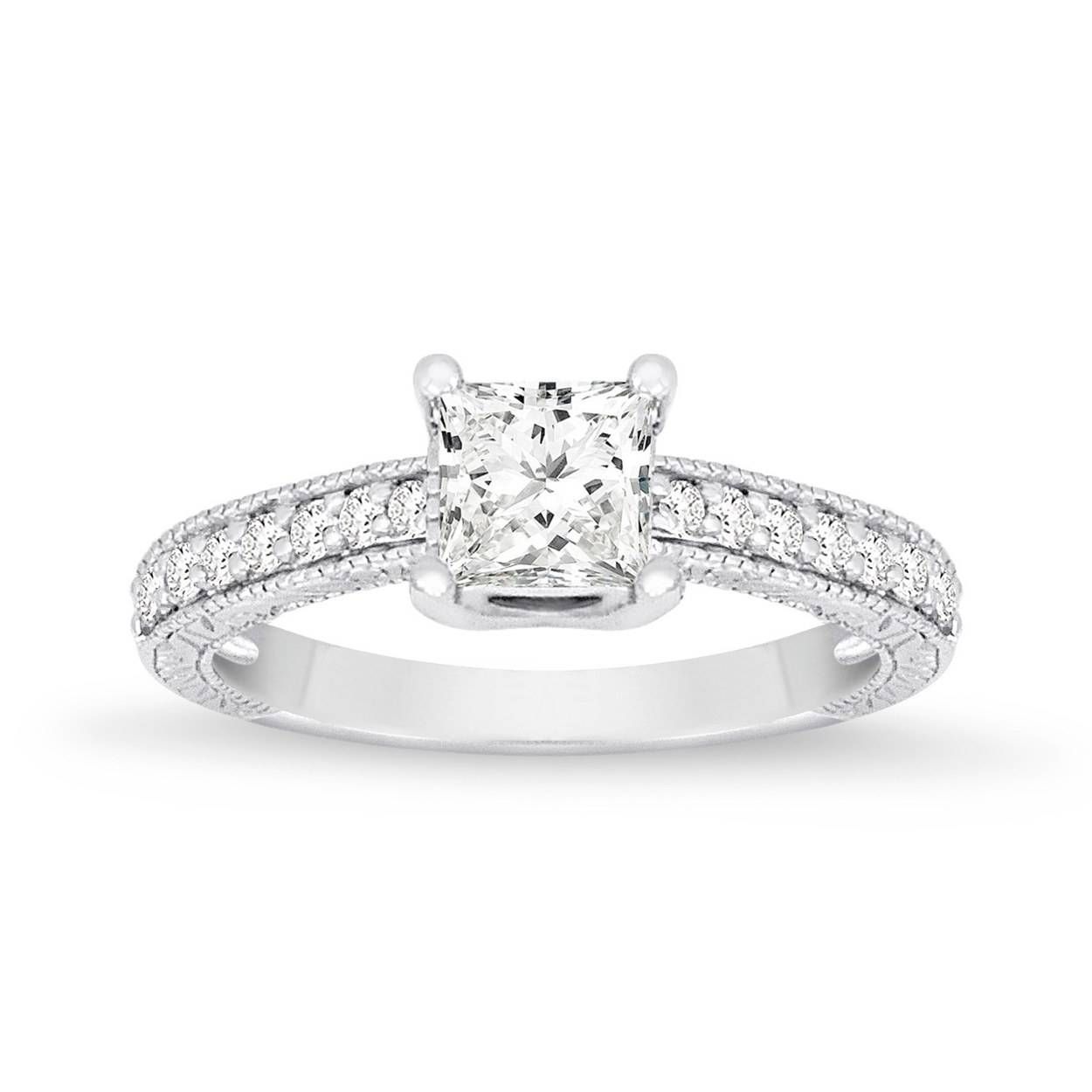 62 Diamond Engagement Rings Under $5,000 | Glamour For Silver Princess Cut Diamond Engagement Rings (View 5 of 15)