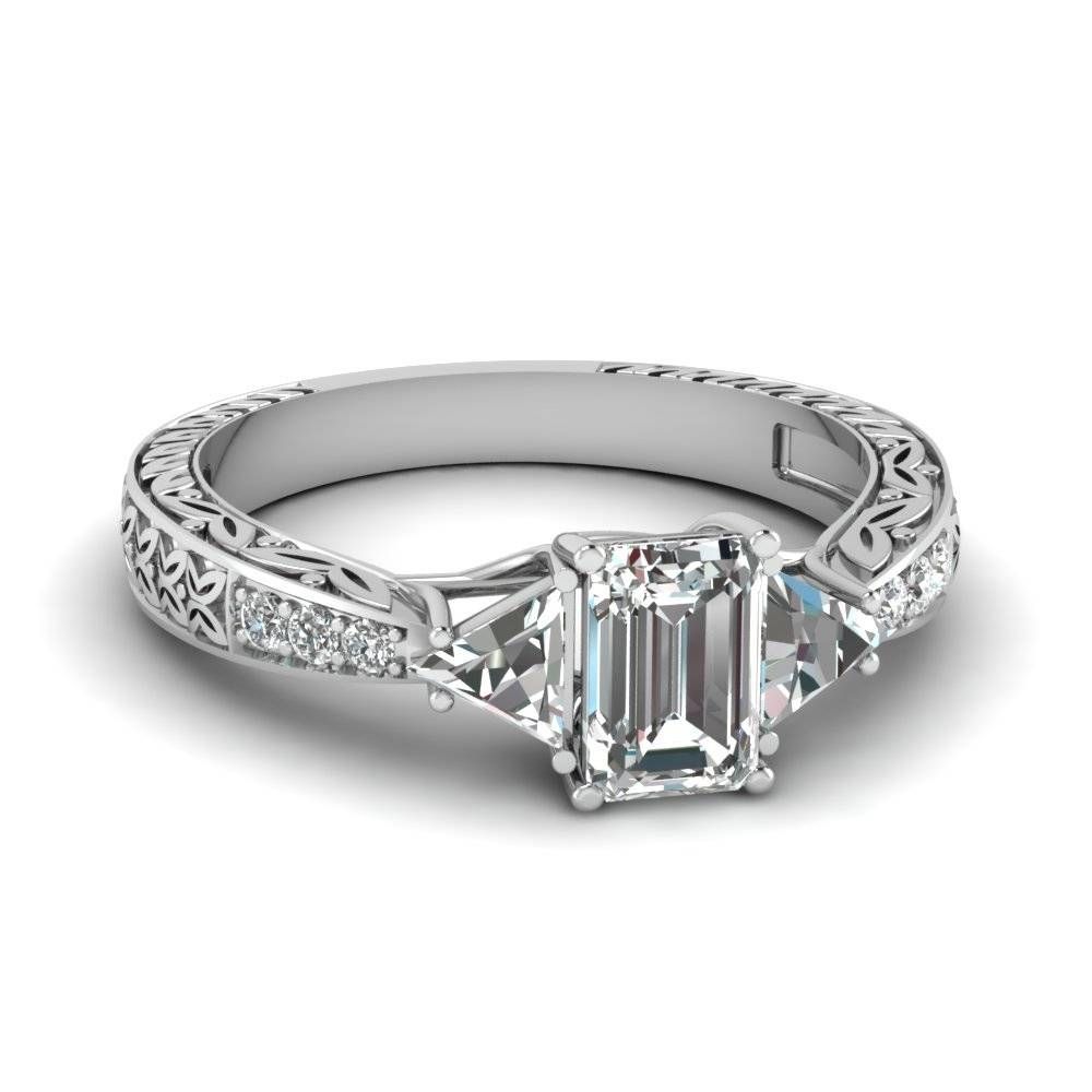 Alluring Vintage & Antique Engagement Rings |fascinating Diamonds Throughout Triangle Cut Diamond Engagement Rings (View 14 of 15)