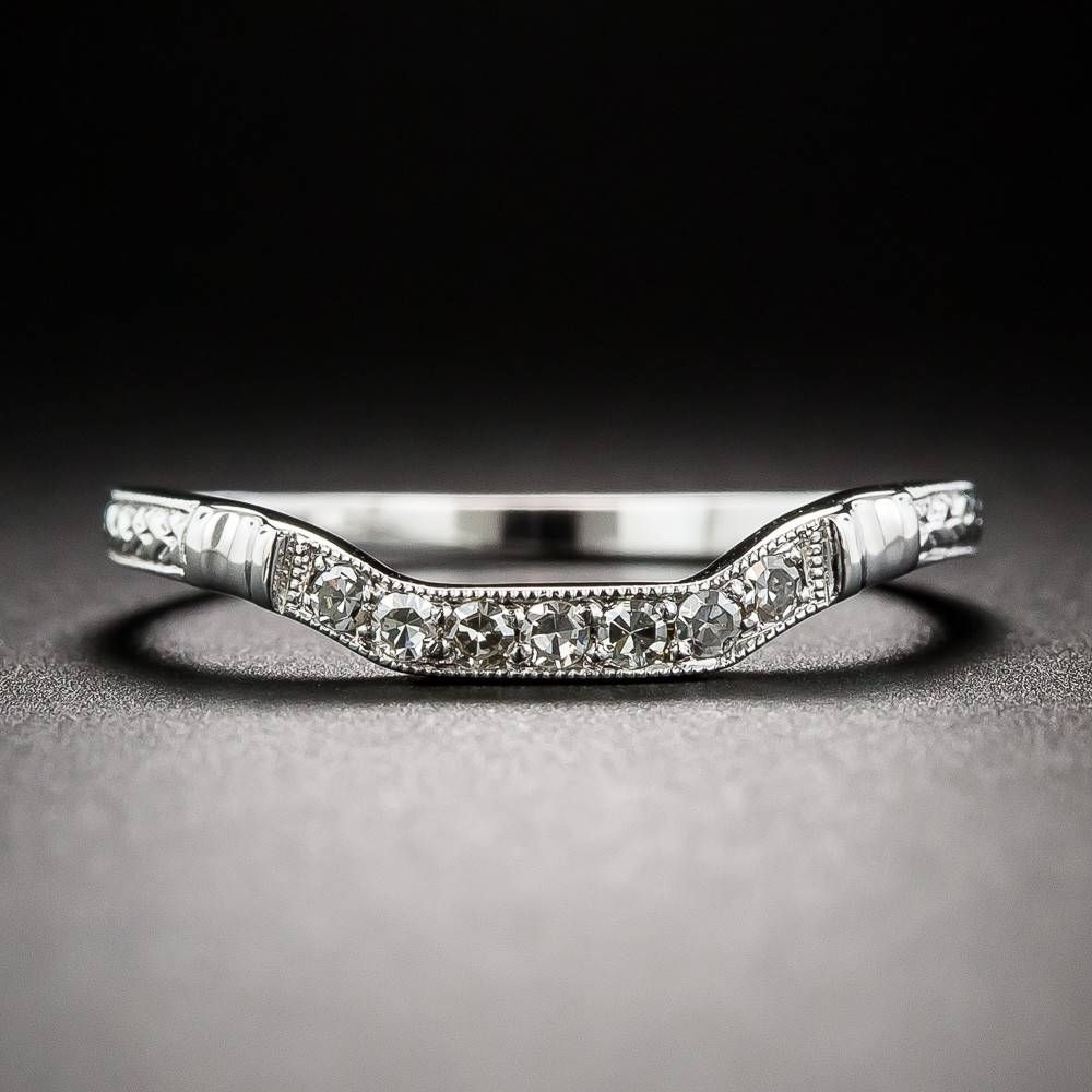 Art Deco Style Square Contour Wedding Band Inside Square Wedding Bands (View 14 of 15)