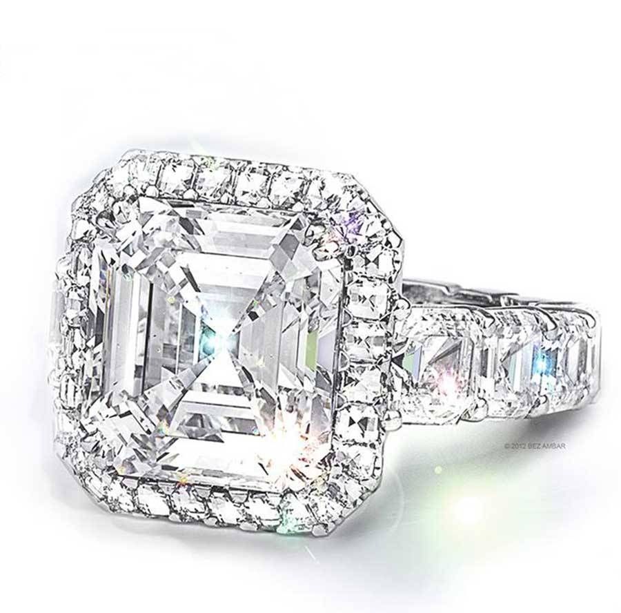 Asscher Cut Engagement Rings  Custom Design For Asscher Diamond Engagement Rings (View 6 of 15)