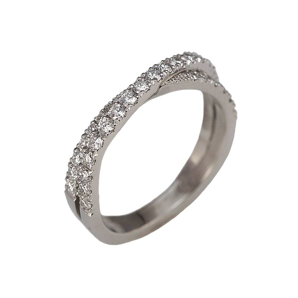 Audra Criss Cross Diamond Wedding Ring For Cross Wedding Rings (View 11 of 15)