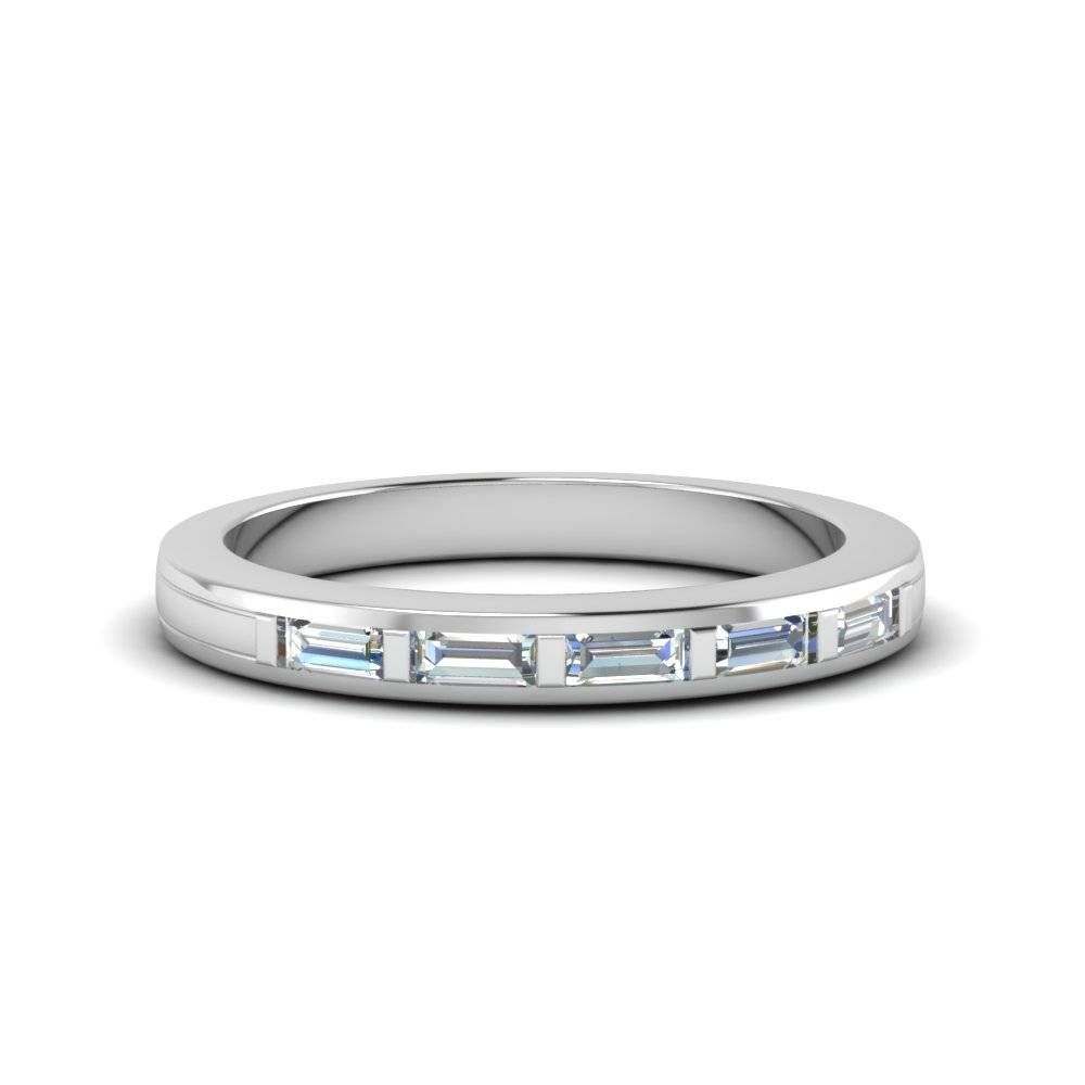 Baguette Diamond Wedding Band In 14k White Gold | Fascinating Diamonds Intended For Most Recently Released Mens Baguette Diamond Wedding Bands (View 5 of 15)