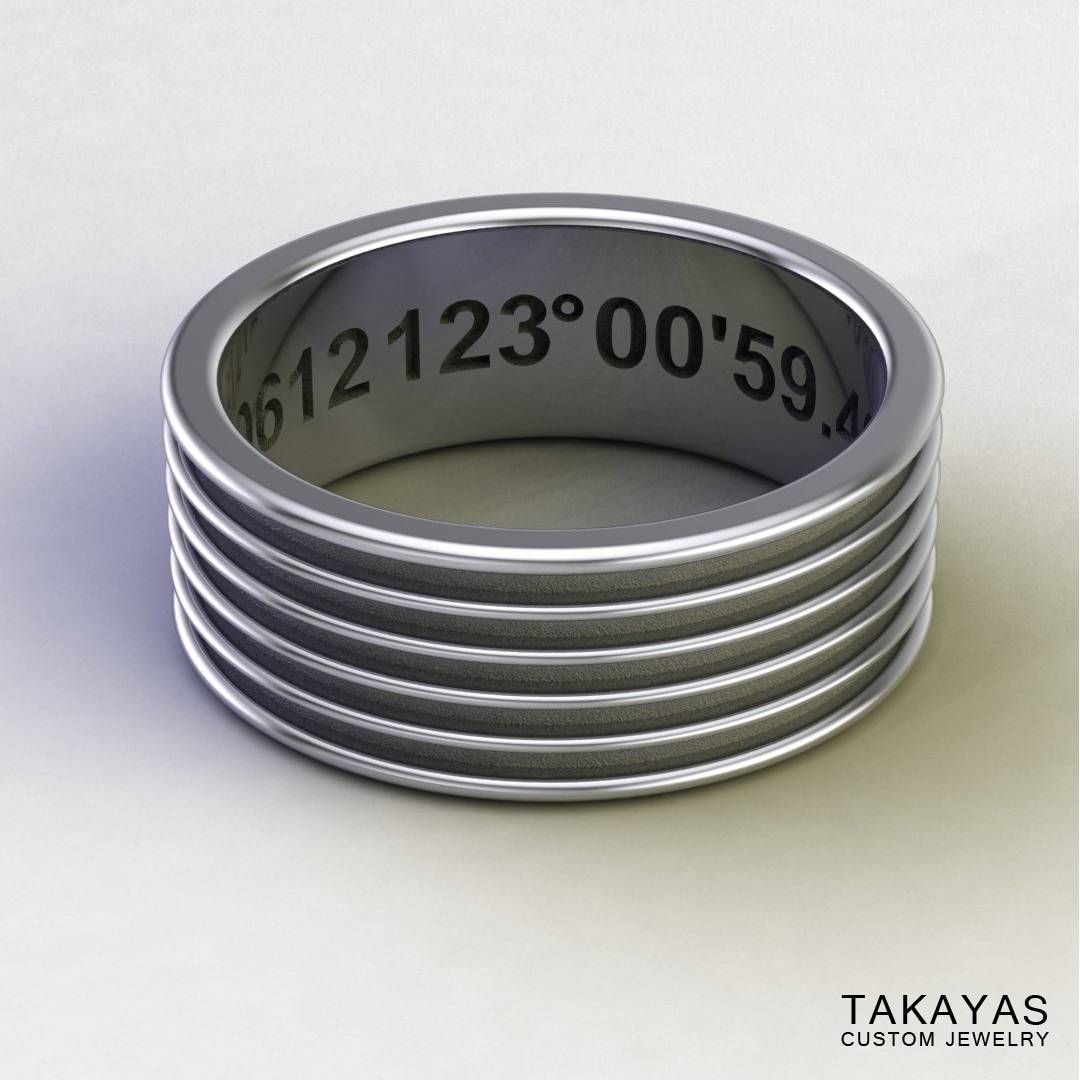 Baguette Sapphire And Diamond Wedding Ring Set — Takayas Custom With Most Recent Rhodium Wedding Bands (View 12 of 15)