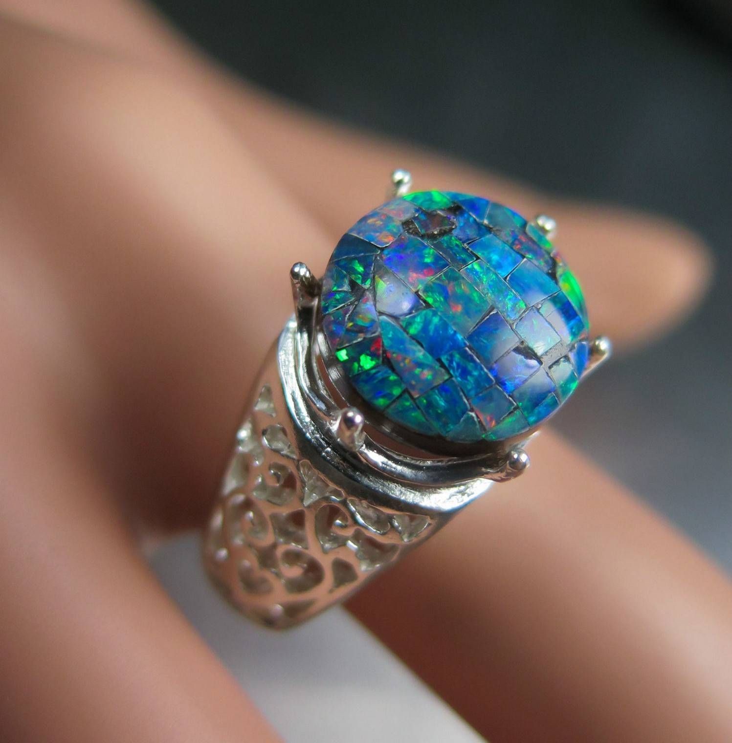 Black Opal Engagement Rings For Your Best Ring Option Within Australia Opal Engagement Rings (View 10 of 15)