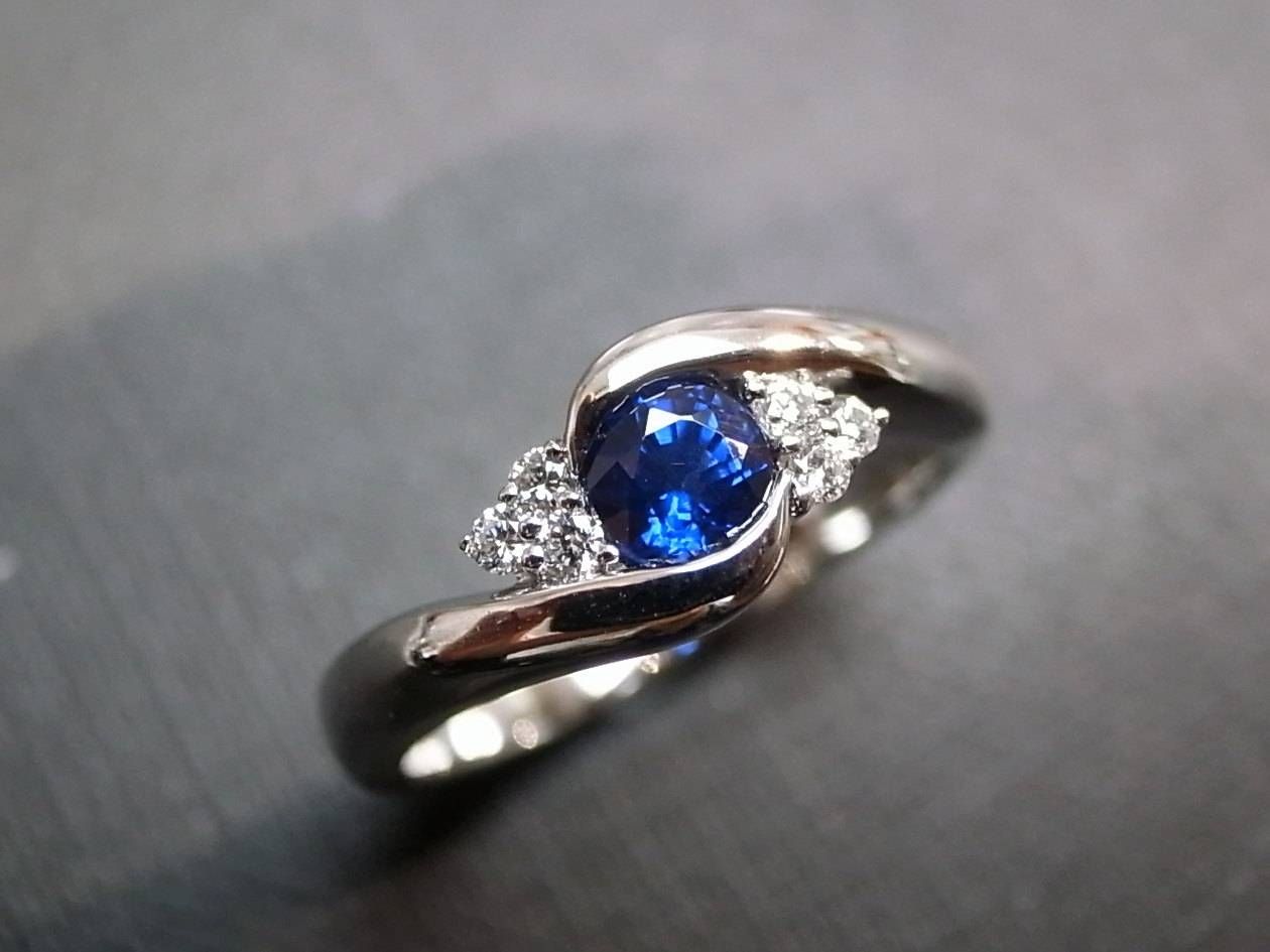 Blue Sapphire Rings Diamond Rings Engagement Rings Wedding Throughout Wedding Bands With Gemstones (View 9 of 15)