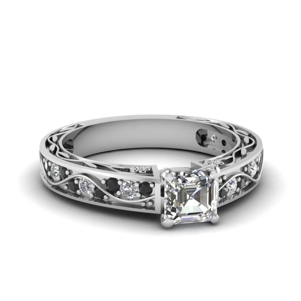Buy Black Diamond Side Stone Engagement Rings Online | Fascinating Pertaining To Black Stone Wedding Rings (View 4 of 15)