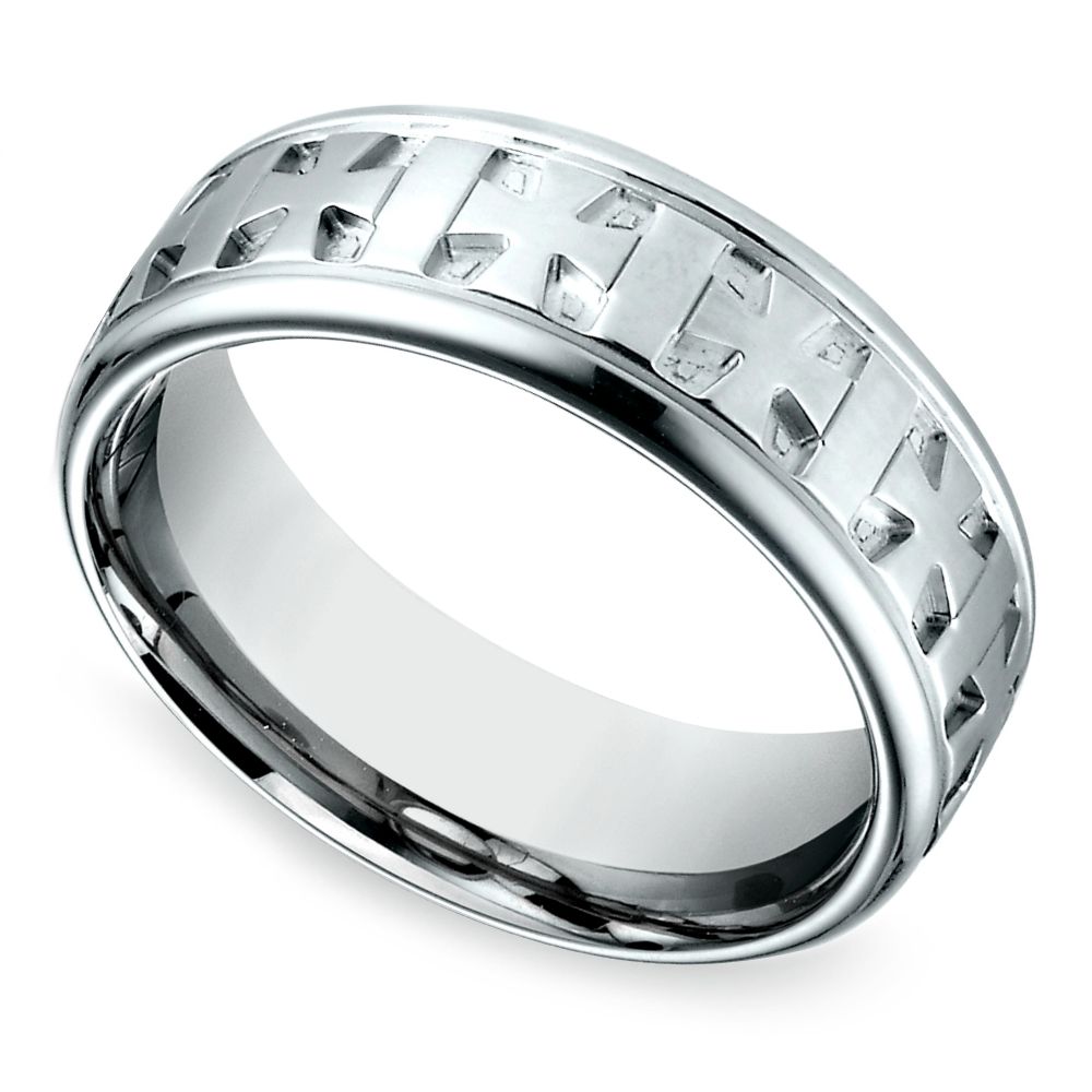 Celtic Cross Men's Wedding Ring In White Gold For Cross Wedding Bands (View 15 of 15)