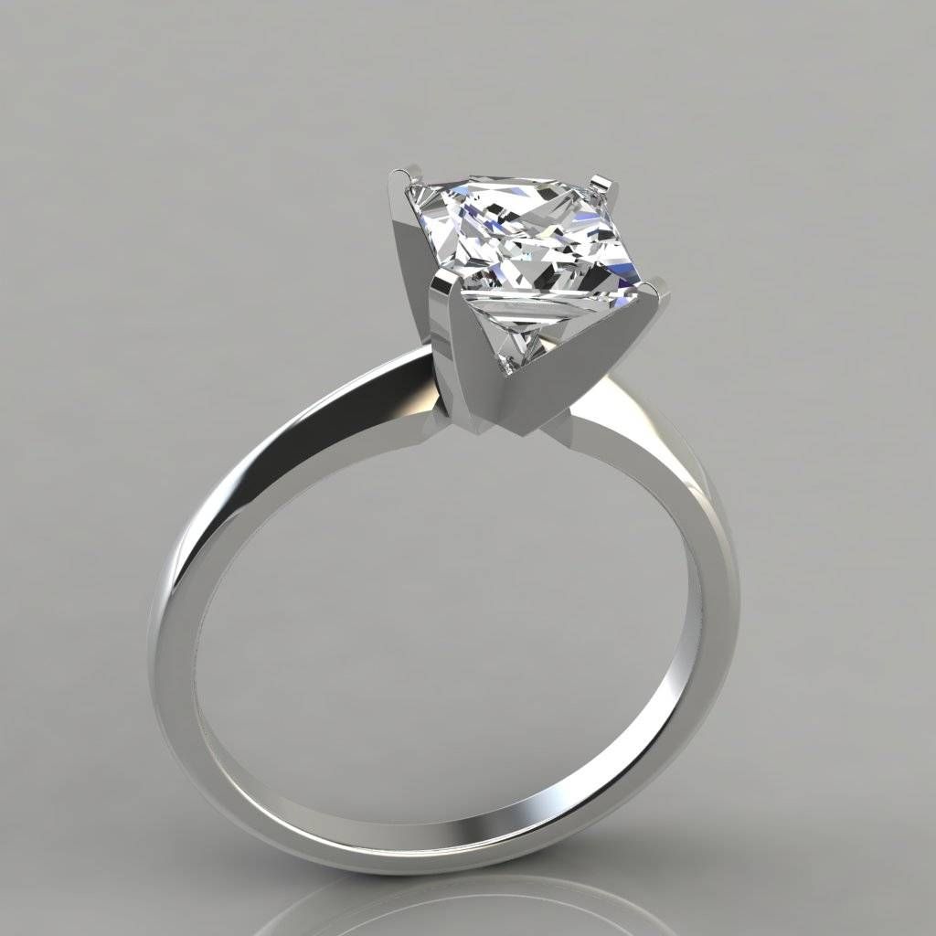 Classic Solitaire Princess Cut Engagement Ring – Puregemsjewels Inside Simple Princess Cut Diamond Engagement Rings (View 13 of 15)