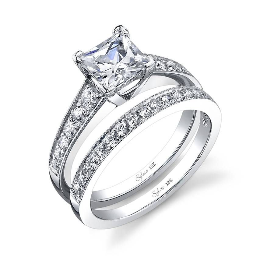 Classic Tapered Princess Cut Diamond Engagement Ring With Regard To Vintage Princess Cut Wedding Rings (View 2 of 15)