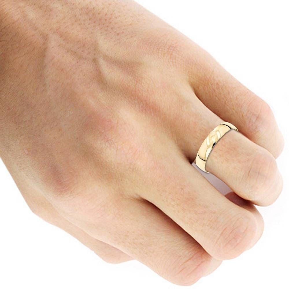Classic Thin Mens Wedding Band 14k Solid Gold 4mm With 4mm Mens Wedding Bands (View 1 of 15)