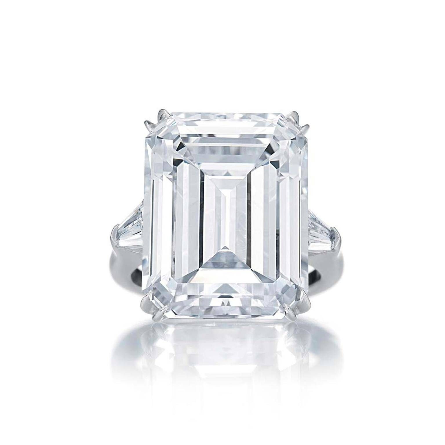 Classic Winston Emerald Cut Diamond Engagement Ring | Harry Inside Emerald Cut Engagement Rings Baguettes (View 13 of 15)