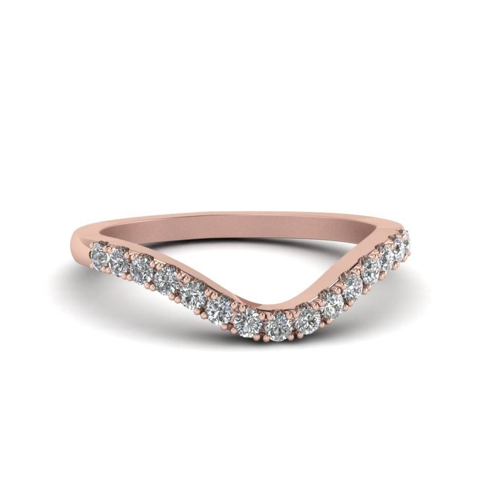 Curved Delicate Diamond Band In 14k Rose Gold | Fascinating Diamonds With Regard To Delicate Diamond Wedding Bands (Photo 1 of 15)