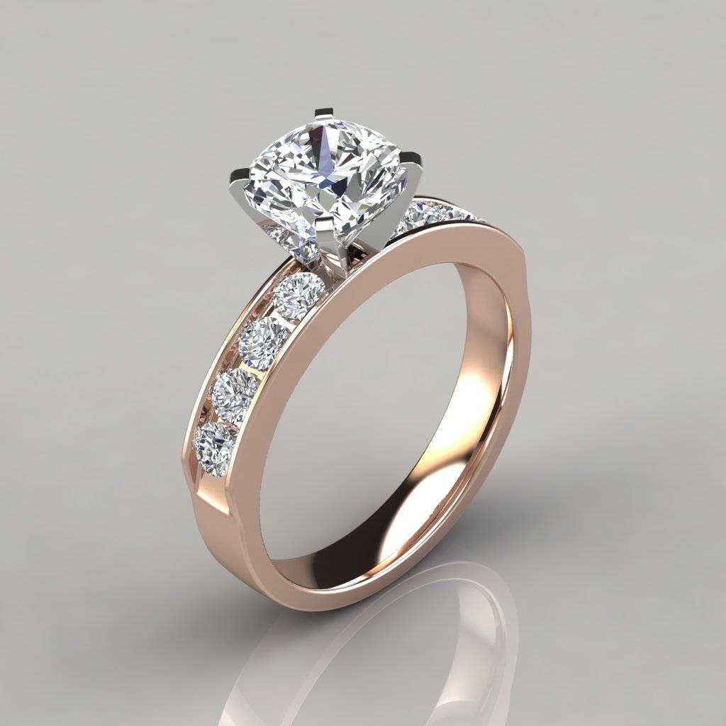 Cushion Cut Channel Set Engagement Ring – Puregemsjewels Inside Lab Diamonds Engagement Rings (View 3 of 15)