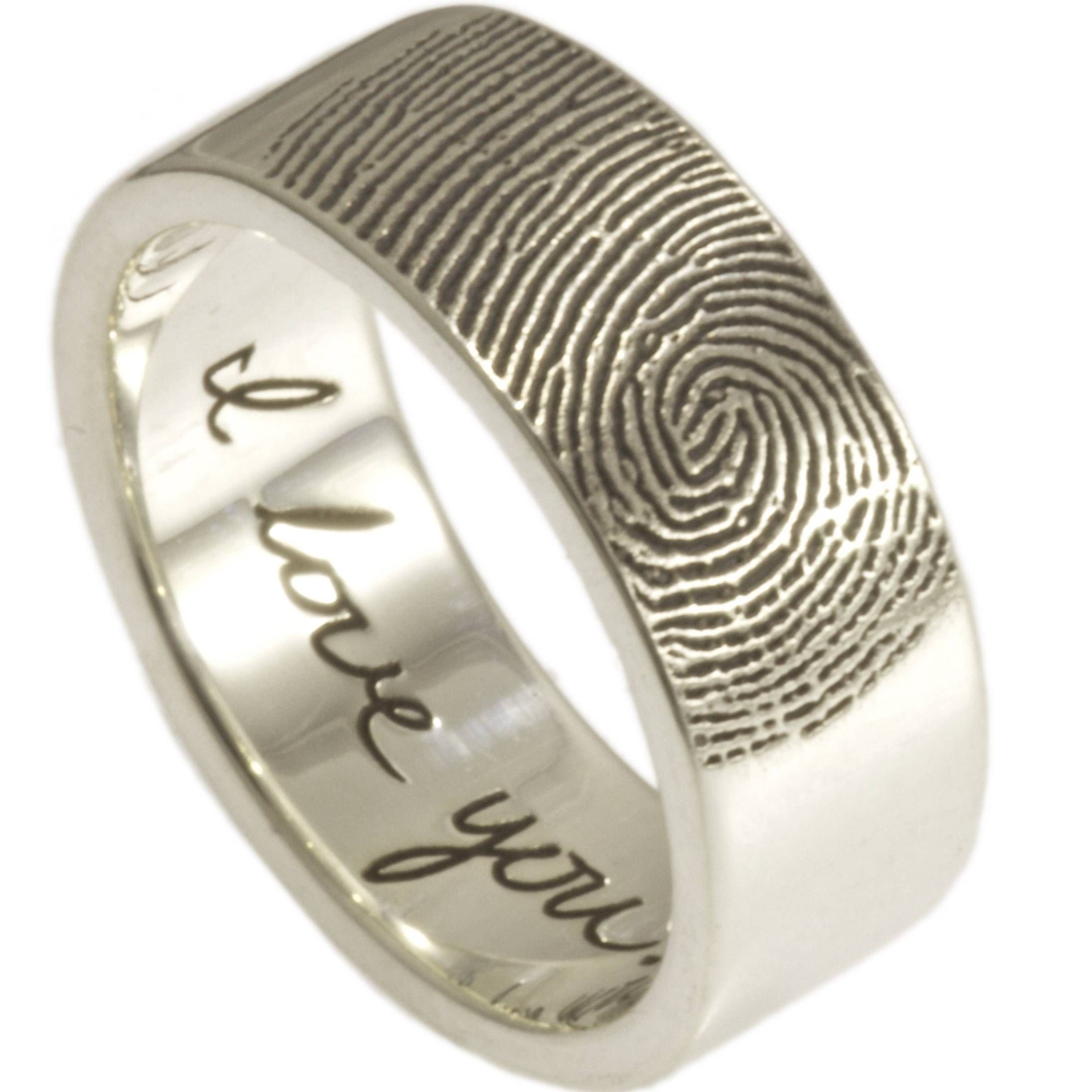 Custom Fingerprint Jewelrybrent & Jessicafabuluster In Fingerprint Wedding Bands (View 12 of 15)
