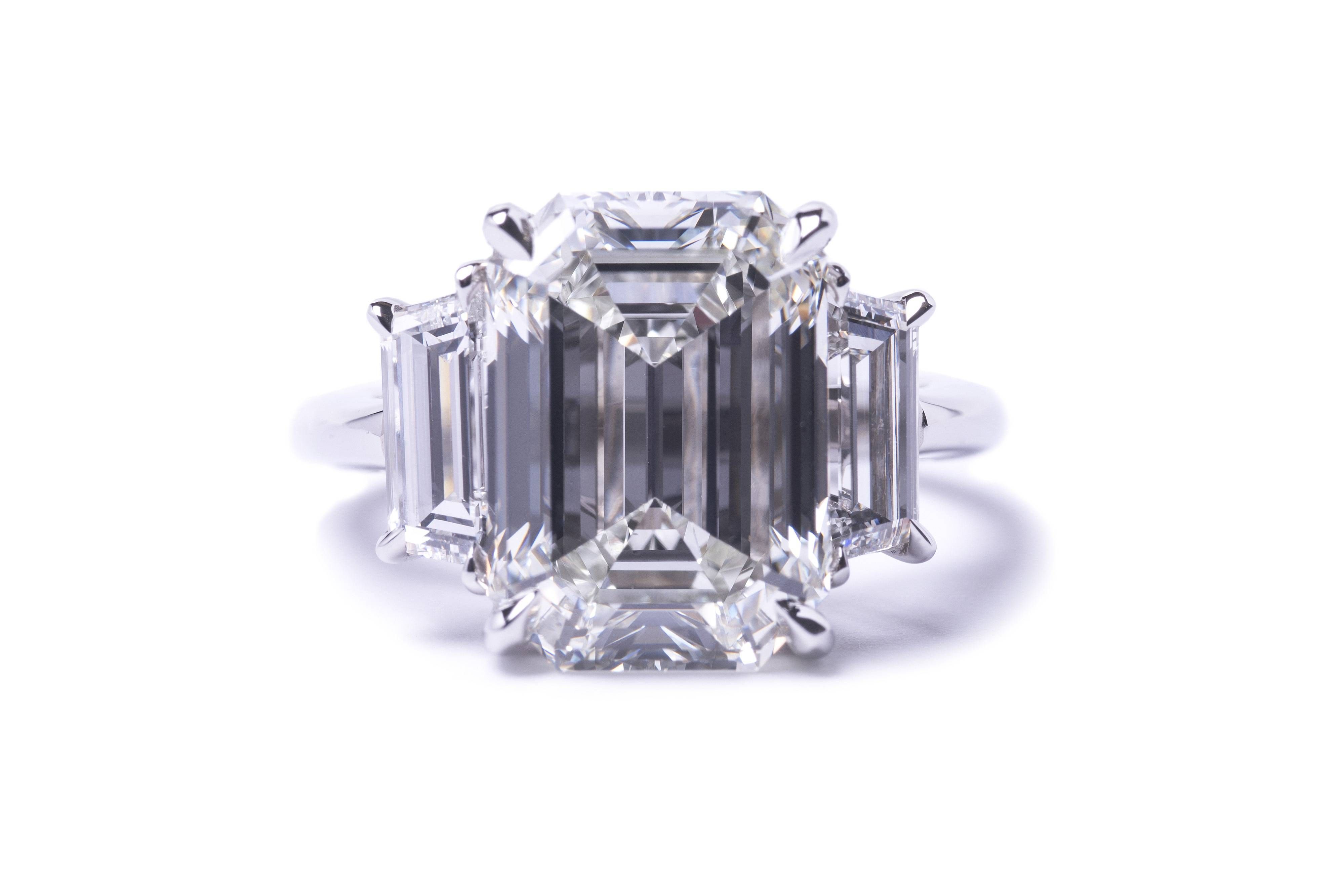 Emerald Cut Three Stone Diamond Ring | Atlanta's Diamond Jewelry Intended For Emerald Cut Three Stone Diamond Engagement Rings (View 4 of 15)
