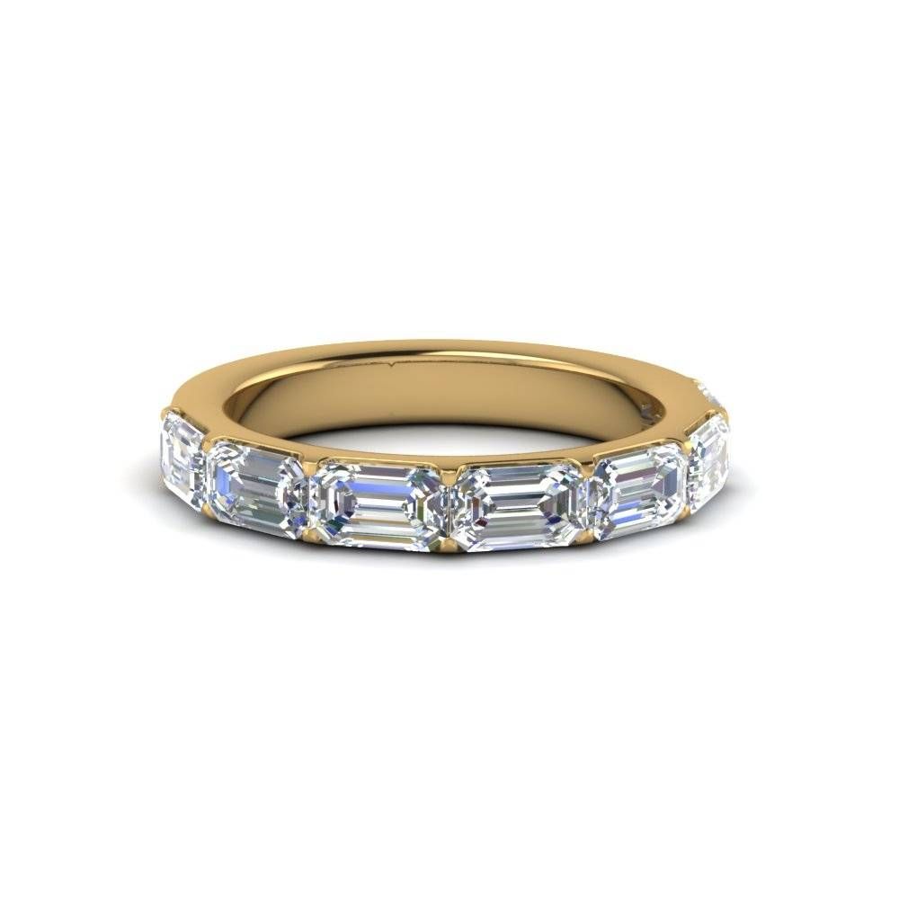 Emerald Cut Wedding Bands & Rings | Fascinating Diamonds Throughout Baguette Cut Diamond Wedding Bands (View 5 of 15)