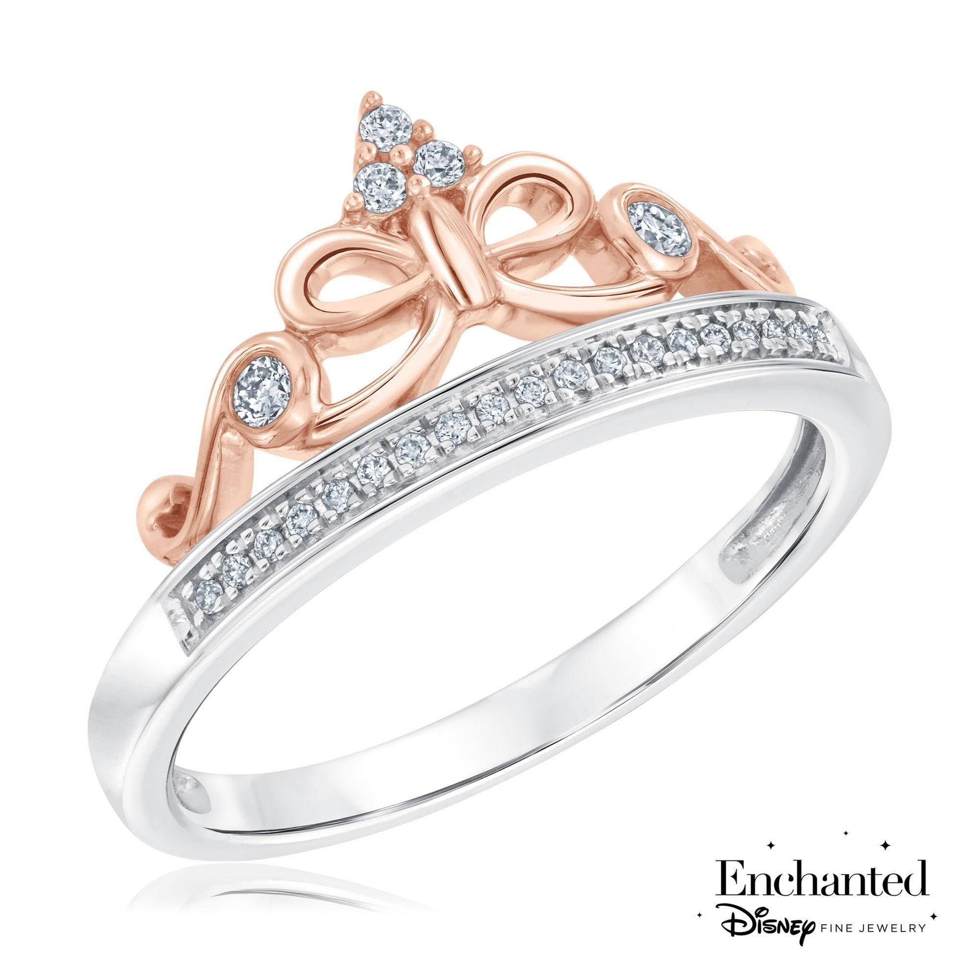 Enchanted Disney Snow White Tiara Princess Ring 1/10ctw – Item Inside Swarovski Wedding Bands (View 13 of 15)