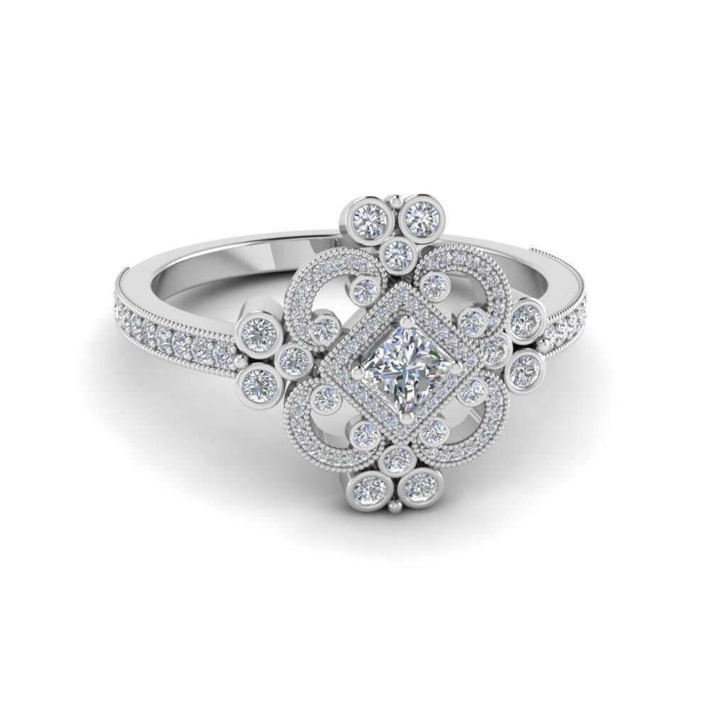 Exclusive Princess Cut Vintage Engagement Rings | Fascinating Diamonds For Vintage Princess Cut Wedding Rings (View 7 of 15)