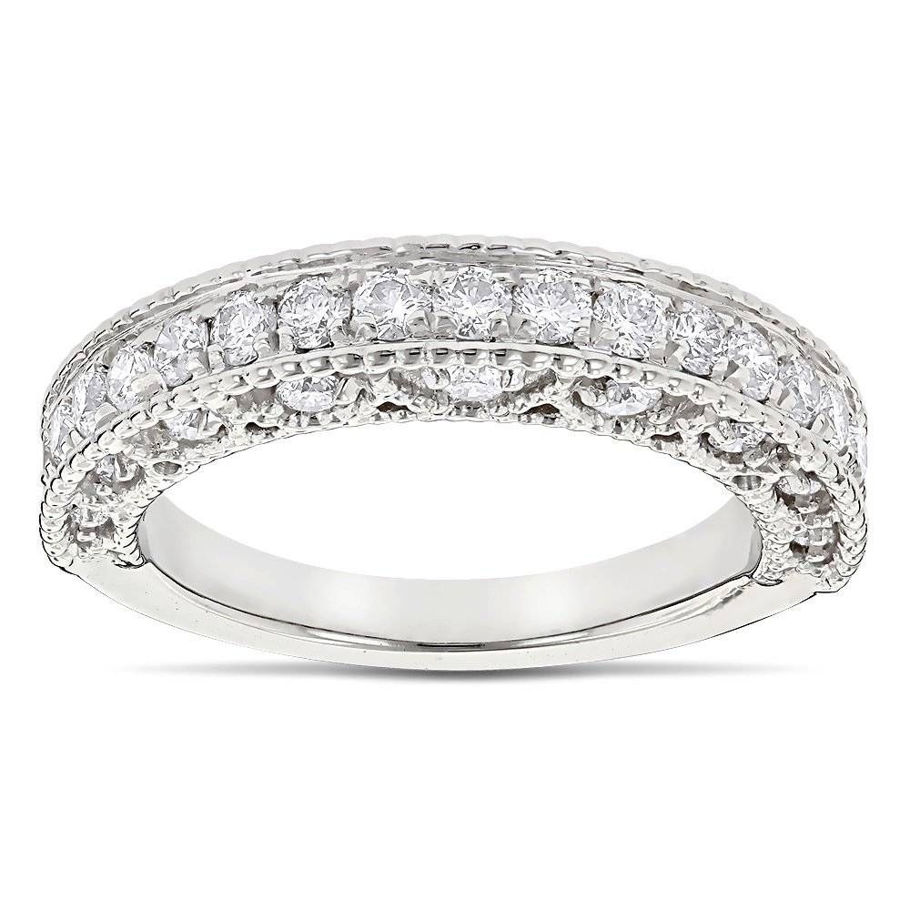 & Filigree Designer Diamond Wedding Band For Her 1 Carat 14k Gold Within Most Recently Released Platinum Milgrain Wedding Bands (View 15 of 15)