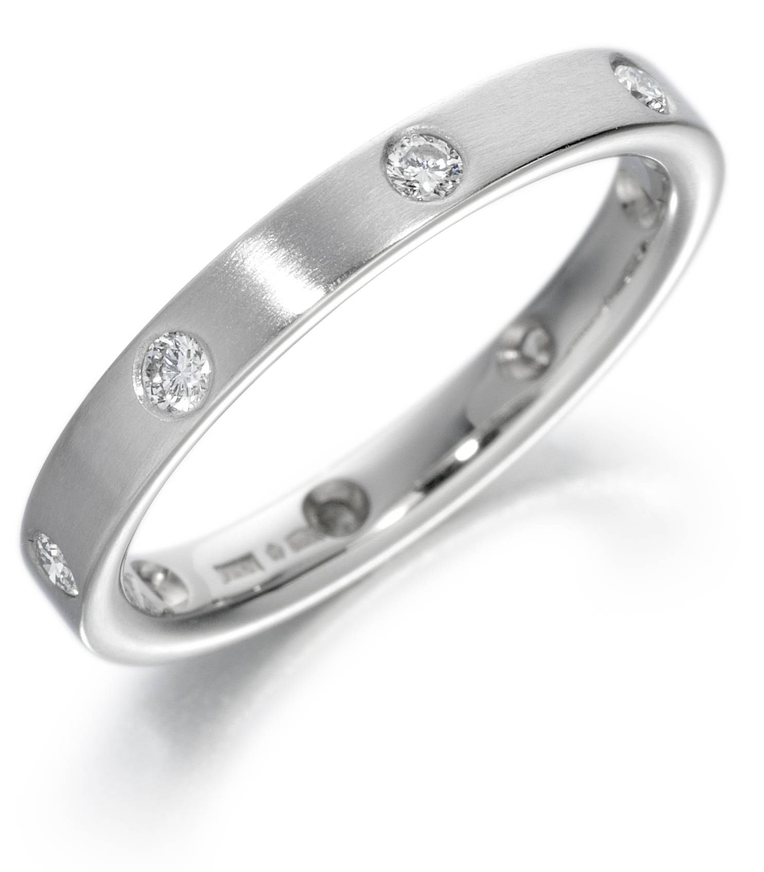 Flush Set Diamond Flat Court Wedding Ring – Page Fine Jewellery Pertaining To 2017 Flush Set Diamond Wedding Bands (View 4 of 15)