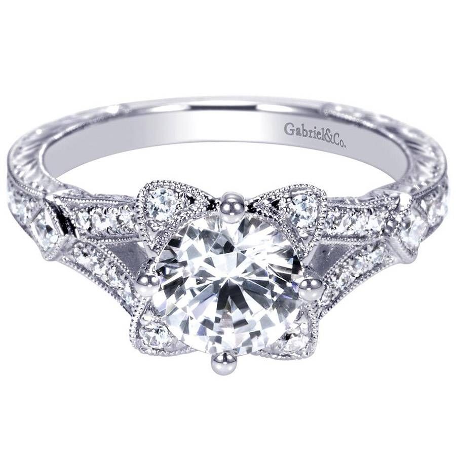 Gabriel 14 Karat Victorian Engagement Ring Er8790w44jj | Tq Diamonds Regarding Victorian Engagement Rings (View 2 of 15)