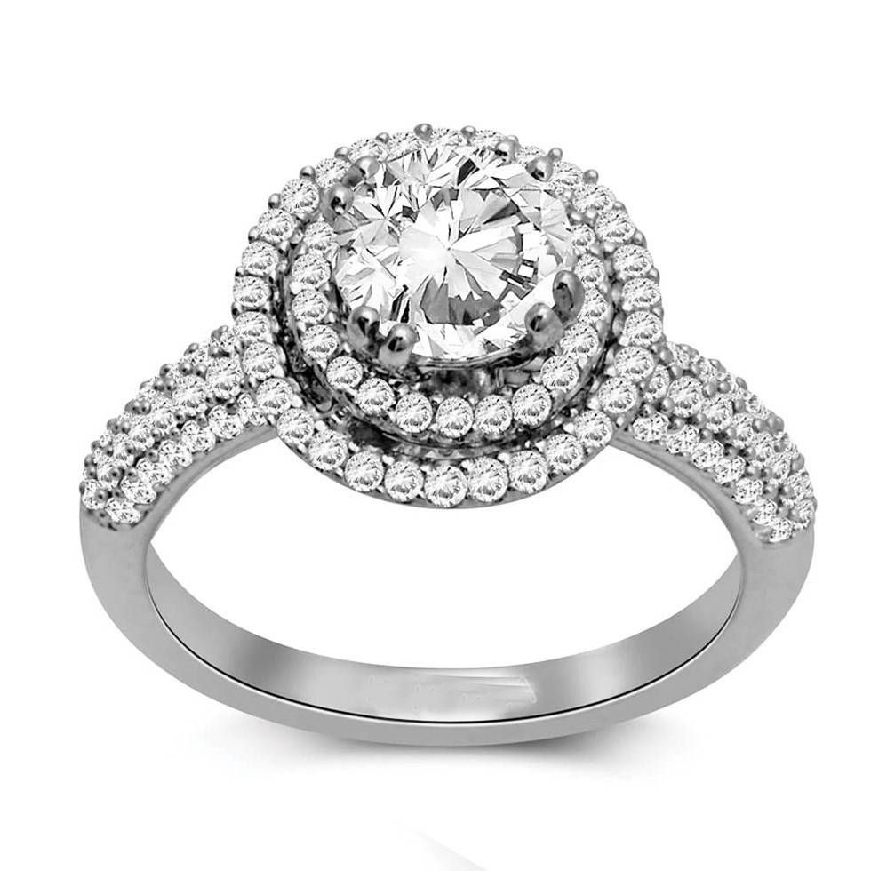 Gleaming Halo Diamond Ring  (View 7 of 15)