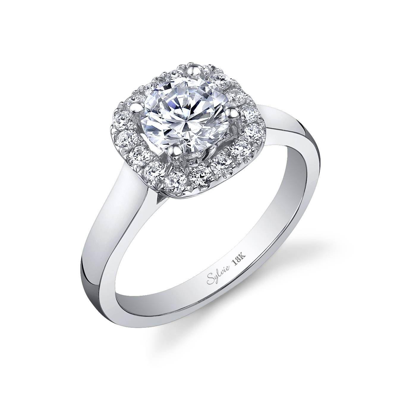 Halo Set Diamond Engagement Ring: Sylvie Collectionalexis Diamond Pertaining To Wedding Rings Settings Without Center Stone (View 7 of 15)