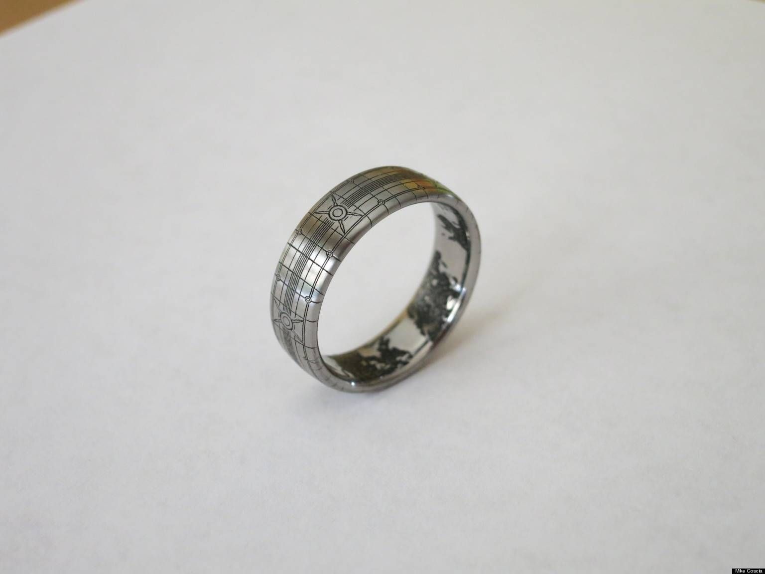 Halo' Wedding Ring: Superfan Designs 'halo' Themed Band (photo Regarding Halo Wedding Bands (View 1 of 15)