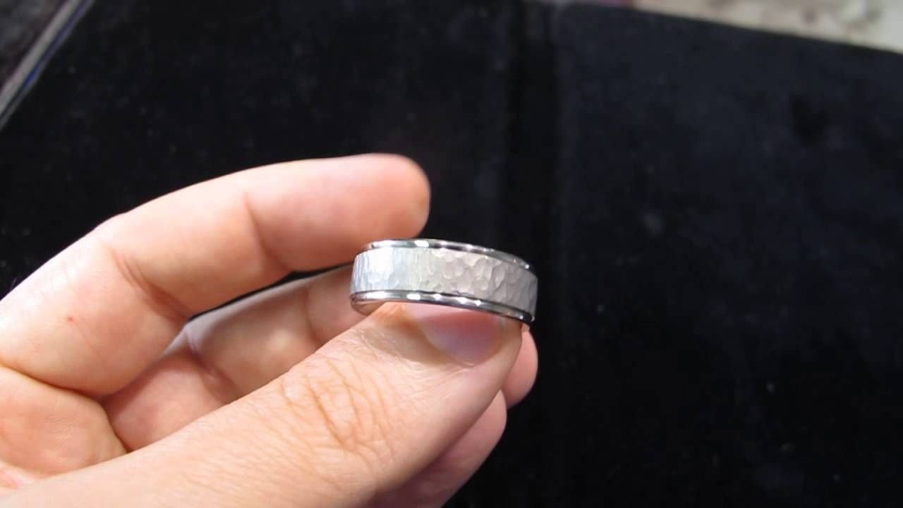 Hammered Platinum Mens Wedding Band In Los Angeles – Youtube In Latest Platinum Hammered Wedding Bands (View 4 of 15)