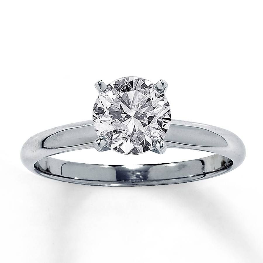 Jared – Diamond Solitaire Ring 1 1/2 Carat Round Cut 14k White Gold With 2 Carat Solitaire Engagement Rings (View 4 of 15)
