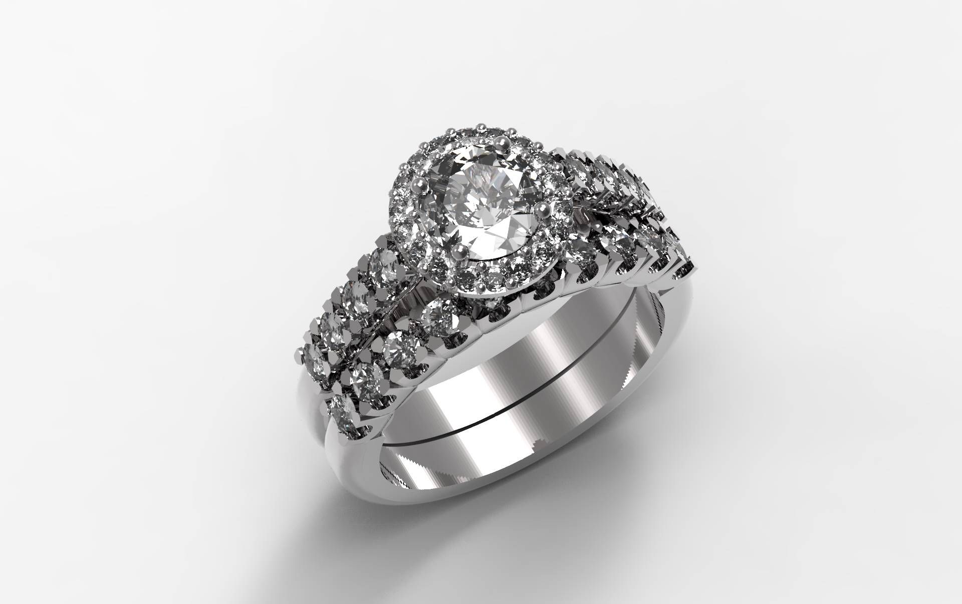 Jwo Jewelers | Custom Diamond Engagement Ring With Fitted Wedding With Regard To Custom Diamond Engagement Rings (View 10 of 15)