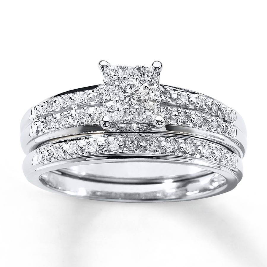 Featured Photo of The Best White Gold Diamond Wedding Ring Sets