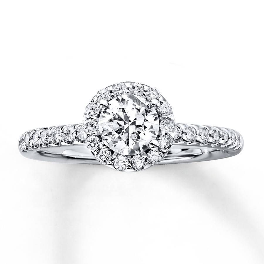 Kay – Diamond Engagement Ring 7/8 Ct Tw Round Cut 14k White Gold With Regard To 8 Carat Diamond Engagement Rings (View 11 of 15)