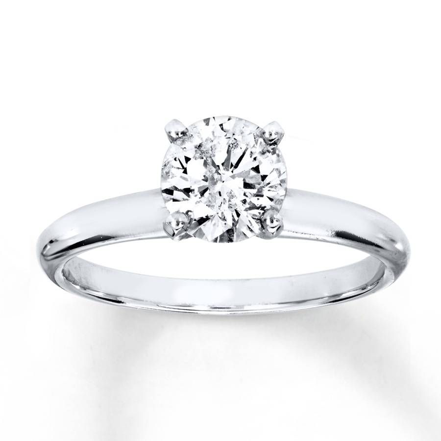 Kay – Diamond Solitaire Ring 1 Carat Round Cut 14k White Gold Intended For Round Solitaire Engagement Ring Settings (View 3 of 15)