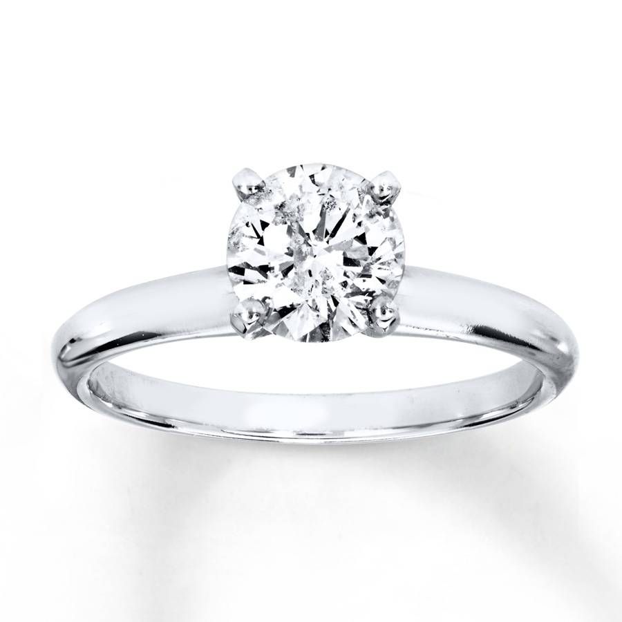Kay – Diamond Solitaire Ring 1 Carat Round Cut 14k White Gold With Regard To 14k White Gold Engagement Rings (View 3 of 15)