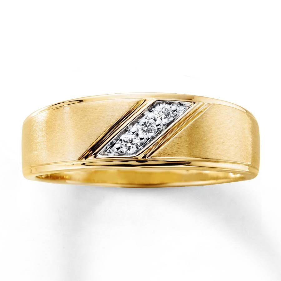 Top 15 of Mens Yellow Gold Wedding Bands with Diamonds