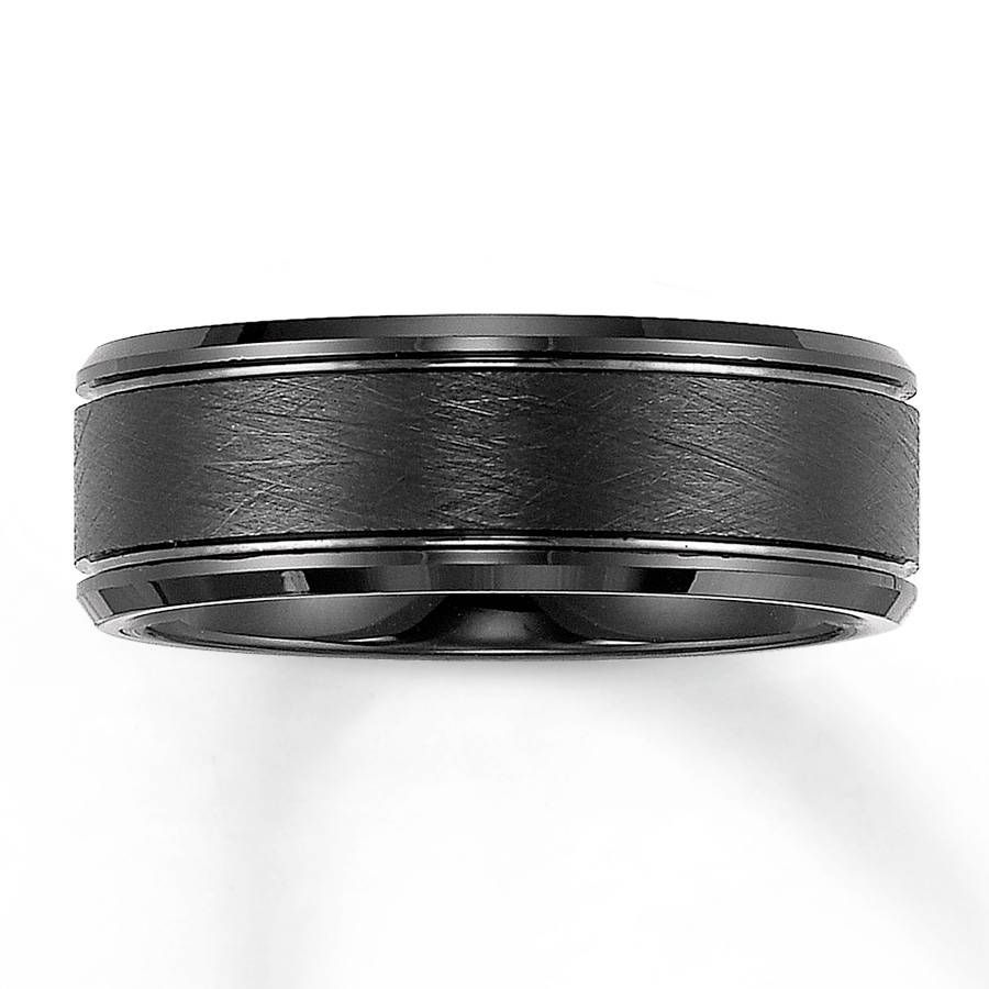 Kay – Wedding Band Black Tungsten Carbide 8mm With Black Wedding Bands For Men (View 10 of 15)