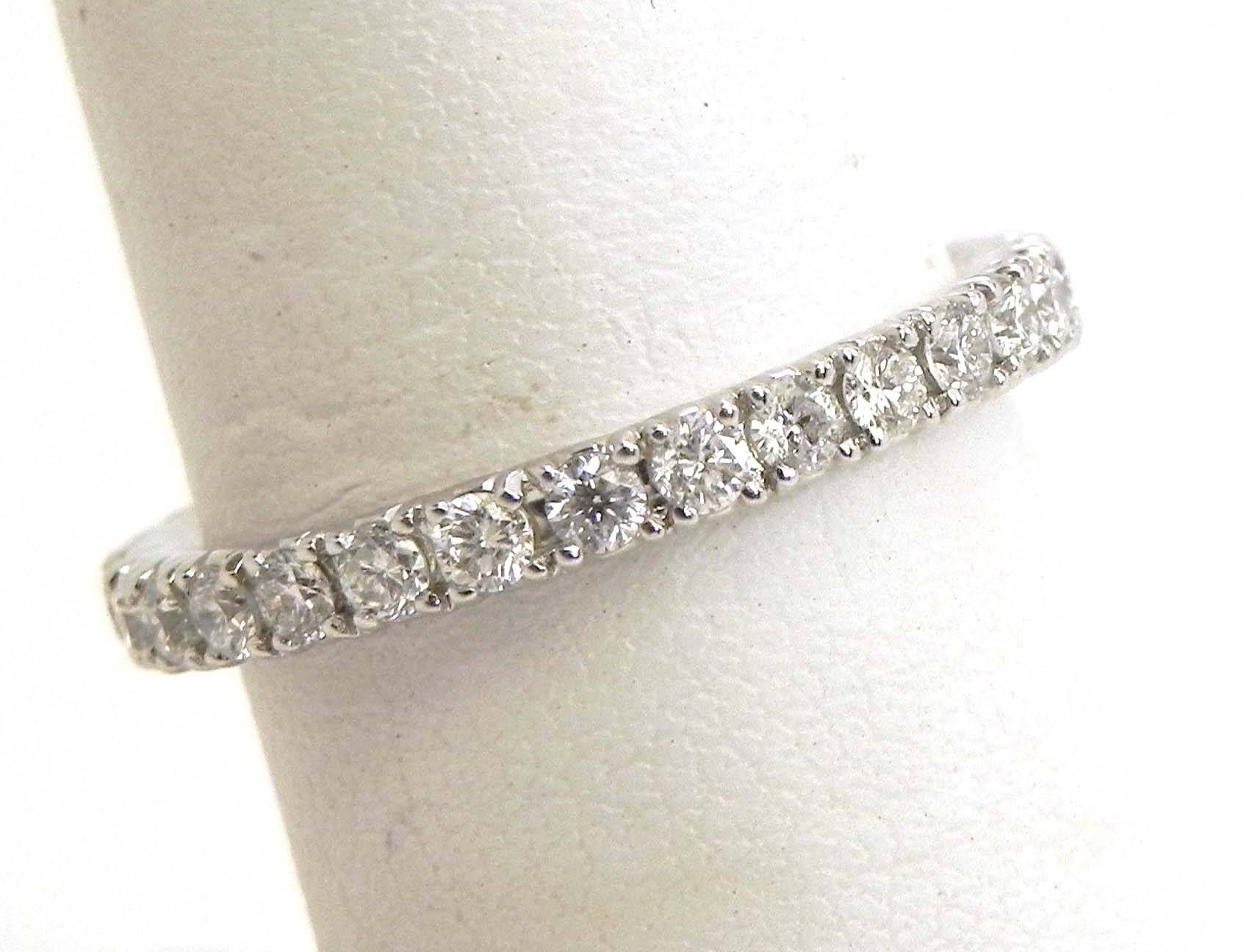 Ladies 18k White Gold Diamonds Eternity Wedding Band Ring | Bright Intended For Most Popular Diamond Eternity Wedding Bands (View 11 of 15)