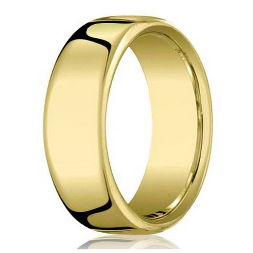 Men's Benchmark 18k Gold Wedding Ring, Polished |  (View 1 of 15)