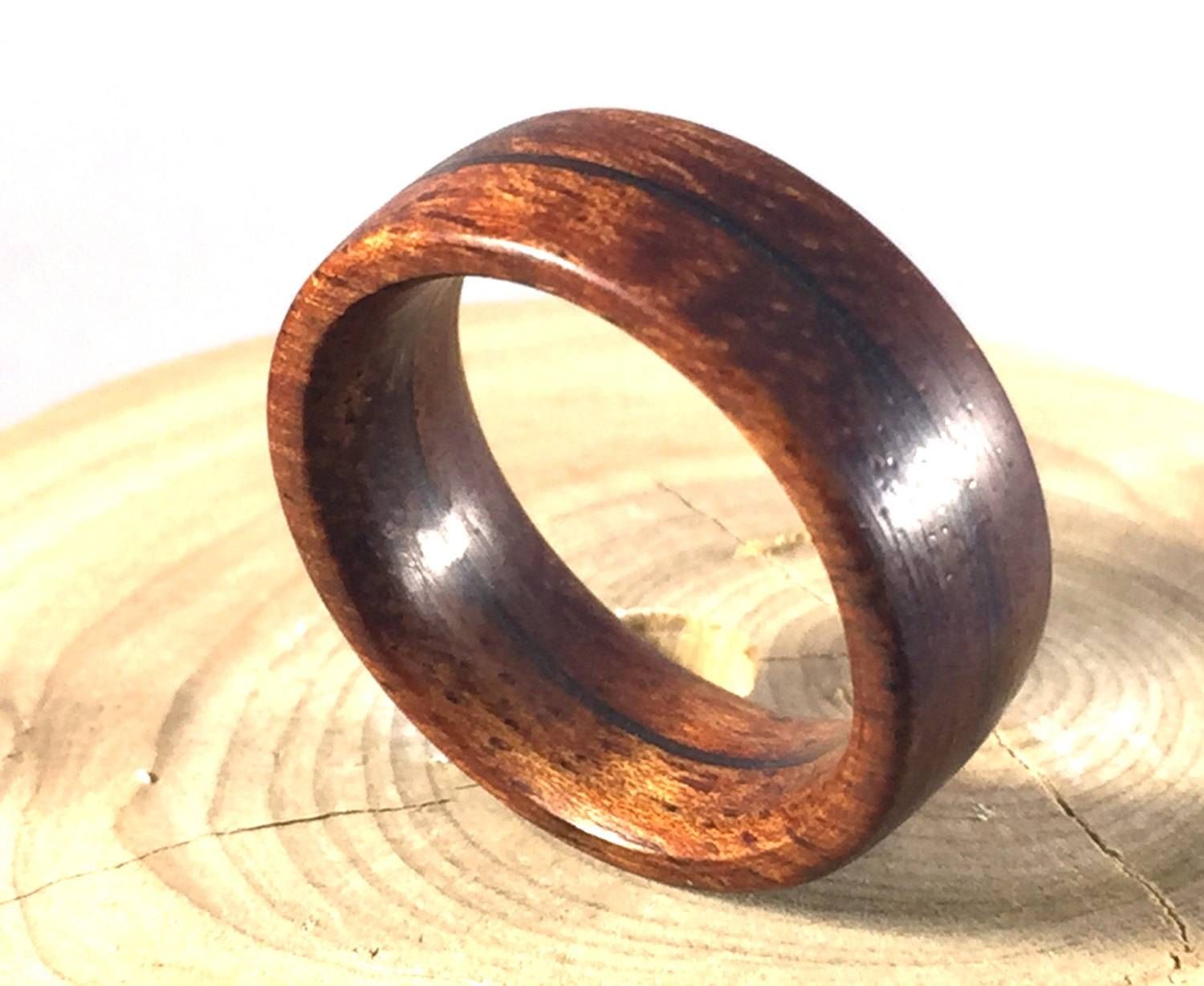 Mens Ring Wooden Ring Mens Wood Ringwood Ring Koa Wood Pertaining To Wood Wedding Bands (View 12 of 15)