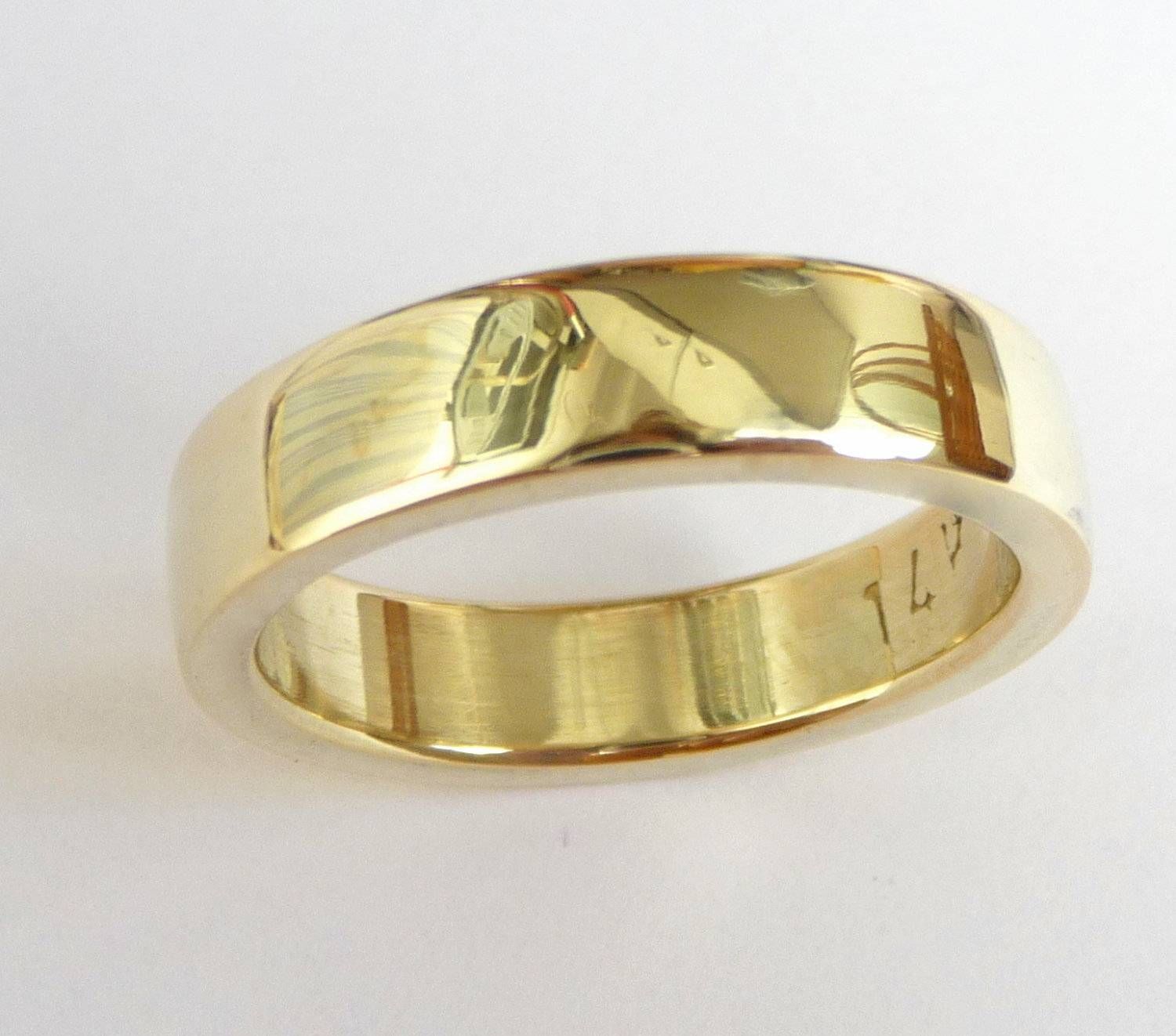 Mens Wedding Band Men's Gold Ring Men Wedding Ring Thick Regarding Mens Gold Diamond Wedding Bands (View 14 of 15)