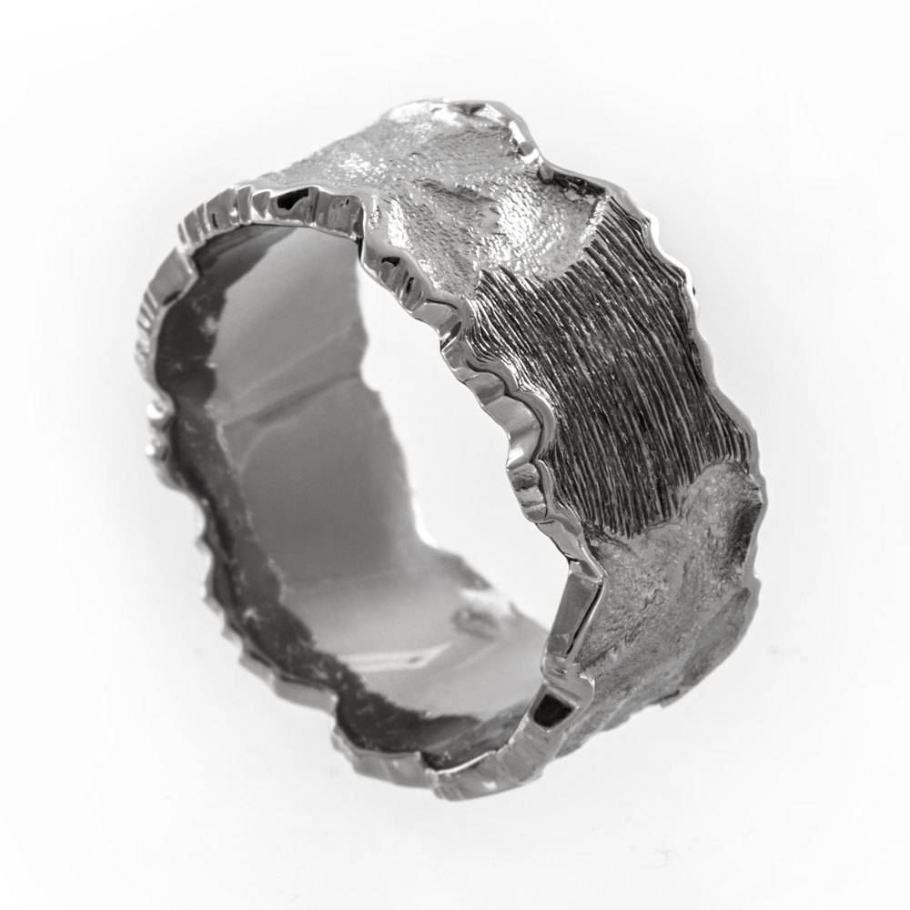 Mens Wedding Band Rugged Wedding Ring Mens Hammered Wedding In Mens Hammered Wedding Bands (View 6 of 15)
