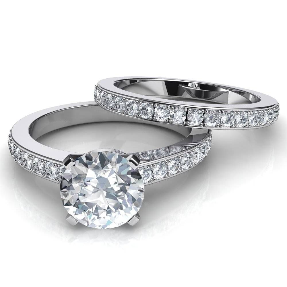 Novo Engagement Ring & Matching Wedding Band Bridal Set In Wedding Bands To Match Solitaire Engagement Ring (View 2 of 15)