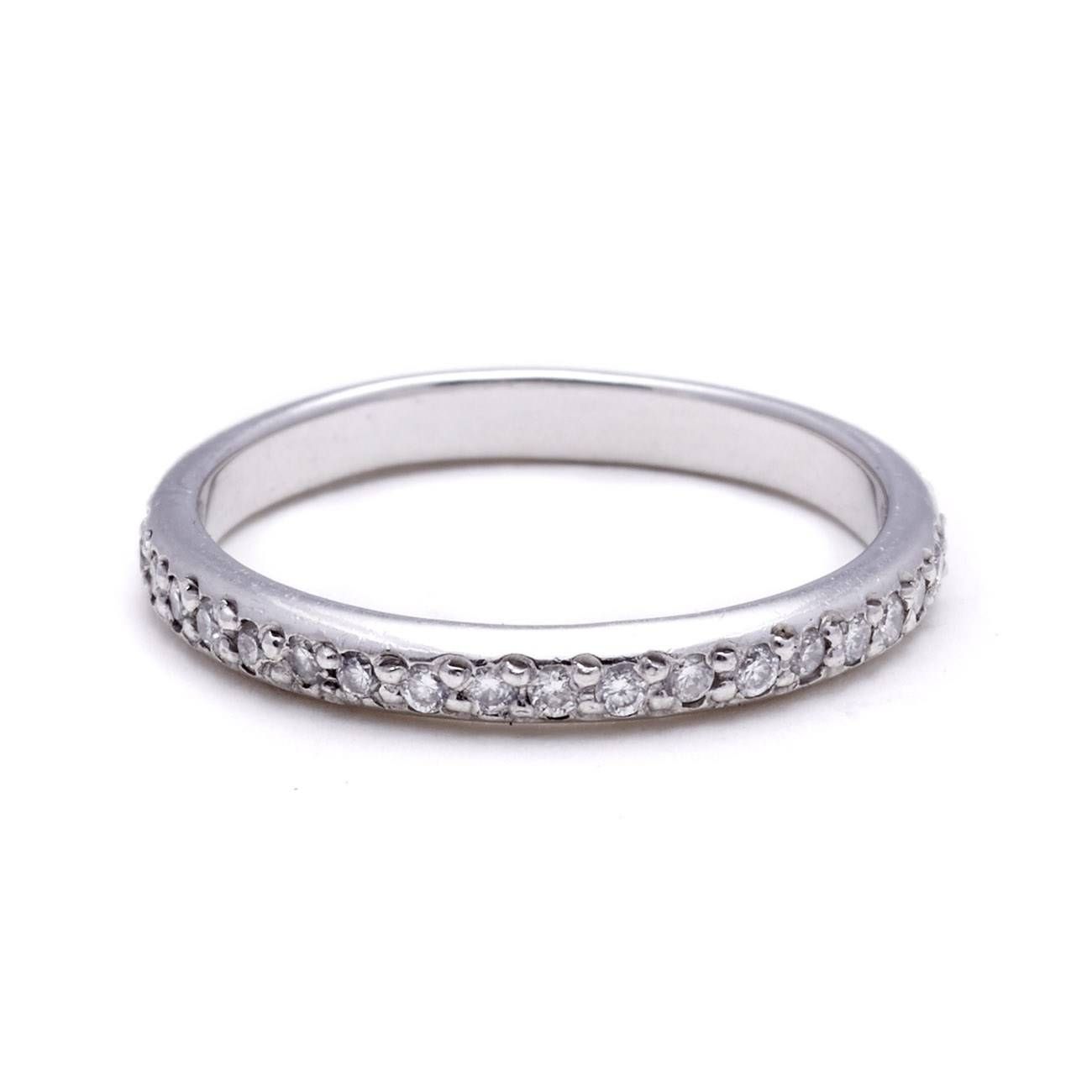 Platinum Womens Wedding Band Diamonds – Elisa Solomon Jewelry Regarding Womans Wedding Bands (View 10 of 15)