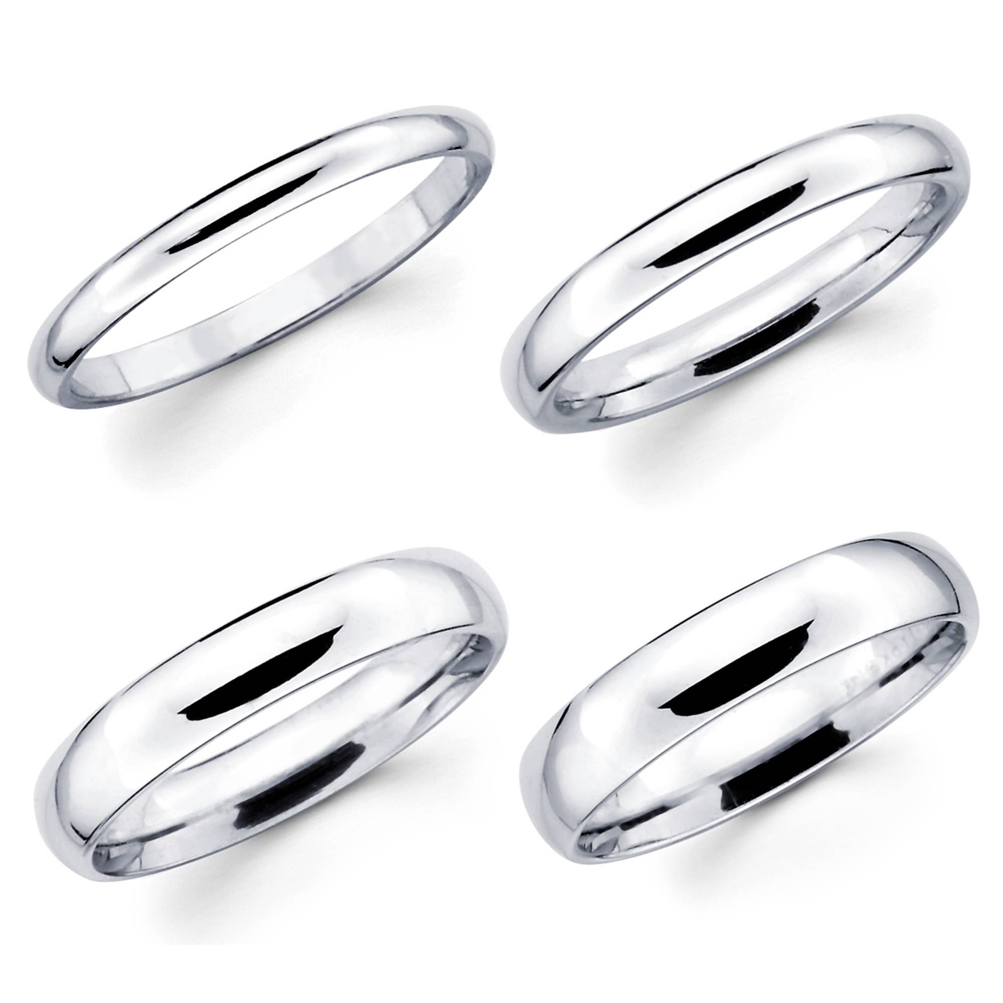 Solid 10k White Gold 2mm 3mm 4mm 5mm Comfort Fit Men Women Wedding With Regard To Most Recent 4mm Comfort Fit Wedding Bands (View 6 of 15)