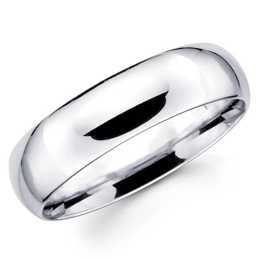 Solid 14k White Gold 2mm 3mm 4mm 5mm 6mm Comfort Fit Men Women Inside 6mm White Gold Wedding Bands (View 6 of 15)