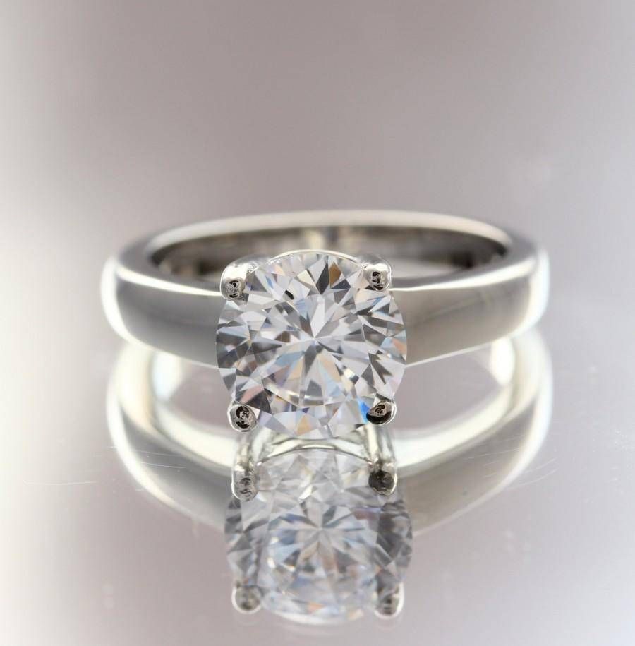 Solitaire 2ct Lab Diamond Ring In Titanium Or White Gold For Lab Diamonds Engagement Rings (View 12 of 15)