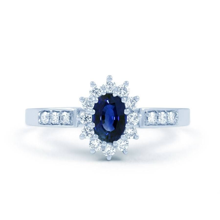 Starlight 18ct White Gold Sapphire And Diamond Engagement Ring For 7 Diamond Engagement Rings (View 14 of 15)